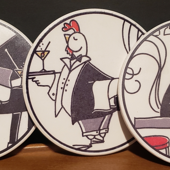 hens and roosters coasters - Picture 4 of 8